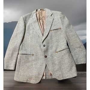 VTG Larry Mahan Western Men's 40R Sport Coat Khaki Fleck Tweed Cowboy Rockabilly